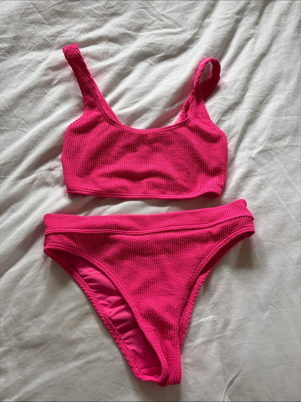 Billabong Hot Pink Textured Two-Piece Bikini